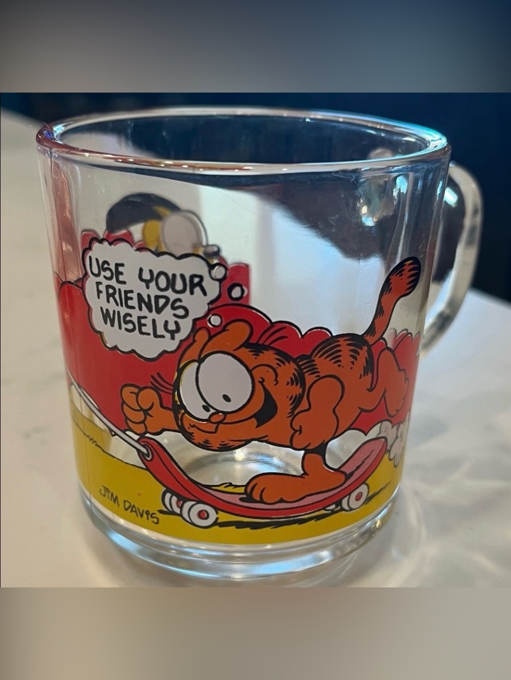 Vintage Garfield Glass Coffee Mug